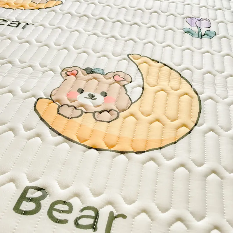 High Quilt Thicken Latex Cooling Mattress Cover Summer Cool Down Soft Bed Mat and Pillowcase Machine Washable Cold Feel Bed Pad