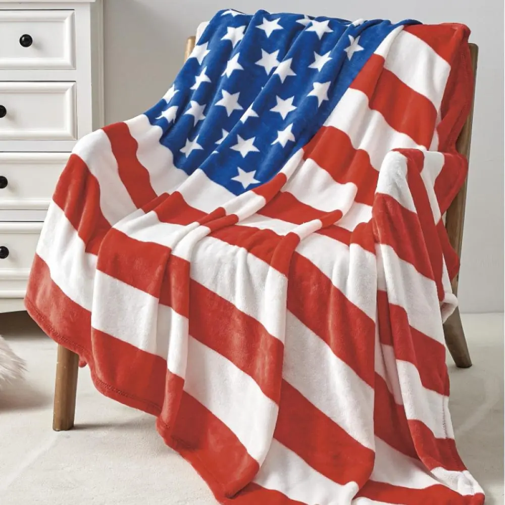 Flannel Bed Blankets-Warm and Plush Throw for Sofas, Cars, and Travel Machine-Washed English American Style Blankets