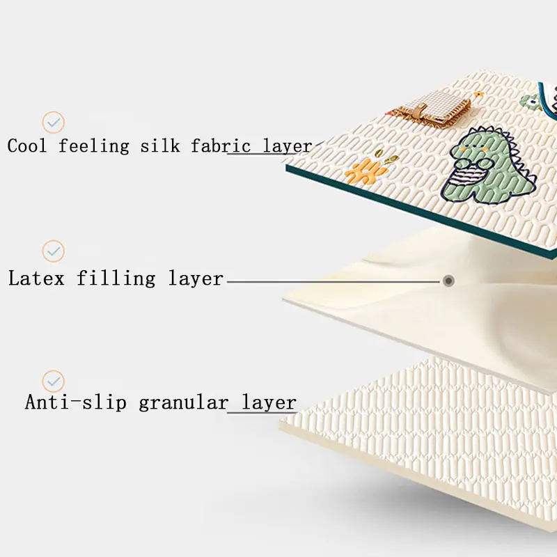 High Quilt Thicken Latex Cooling Mattress Cover Summer Cool Down Soft Bed Mat and Pillowcase Machine Washable Cold Feel Bed Pad