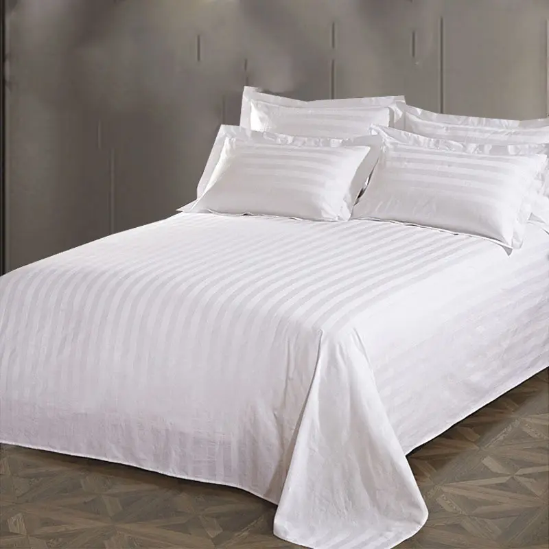 Hotel Style 100% Cottton Comfortable Bed Sheets Soft Skin Friendly and Hypoallergenic Hygroscopic Sheet Durable Washable Sheets