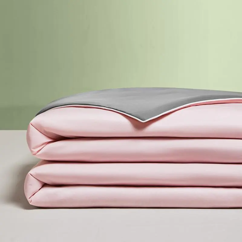 1Pc Summer Solid Color Thin Quilt, Ice Silk Summer Cool Air-Conditioned Quilt, Washable Quilt for Single Double Bed