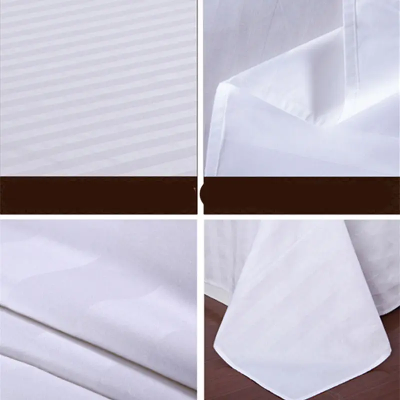 Hotel Style 100% Cottton Comfortable Bed Sheets Soft Skin Friendly and Hypoallergenic Hygroscopic Sheet Durable Washable Sheets