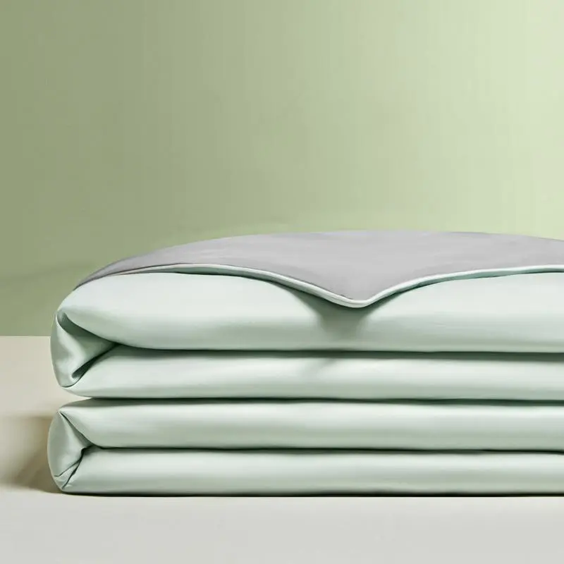 1Pc Summer Solid Color Thin Quilt, Ice Silk Summer Cool Air-Conditioned Quilt, Washable Quilt for Single Double Bed