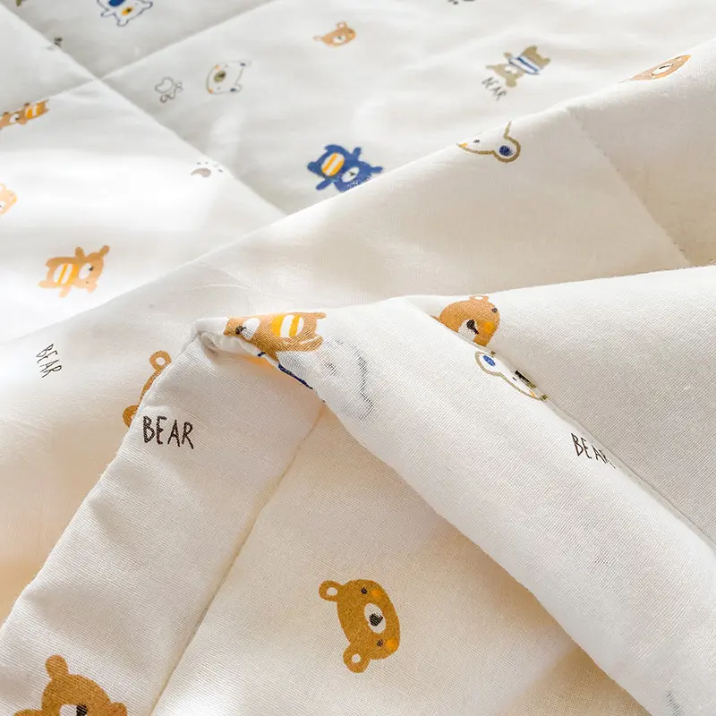 Cool Cotton Summer Thin Quilt, Machine Washable Single Double Pure Cotton Quilt, Air Conditioning Summer Blanket