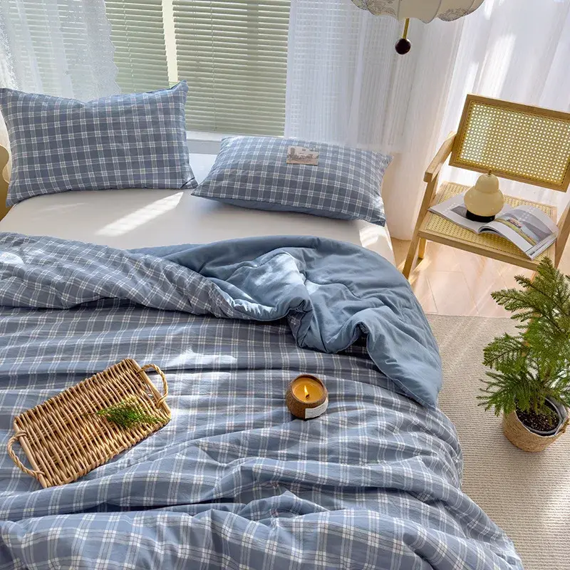 1pc Cotton Summer Quilt Air Conditioning Quilt Soybean Fiber Filling Thin Comforter Nordic Duvet Blanket Bed Four Seasons
