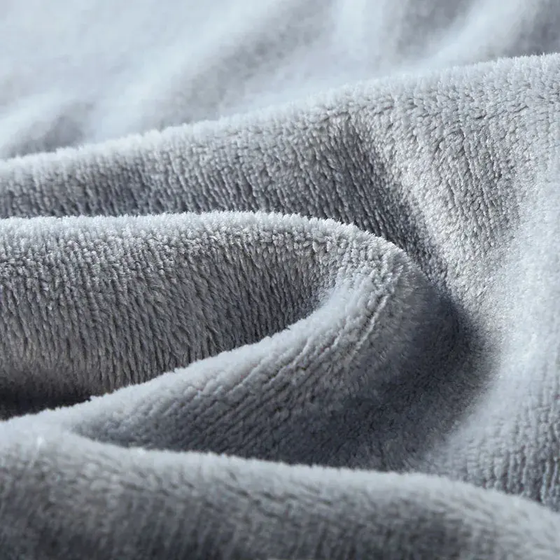 Simple Solid Color Flannel Warm Blanket Multi Functional Skin-Friendly Coral Fleece Bed Cover Fluffy Soft Plush Shawl Cushion