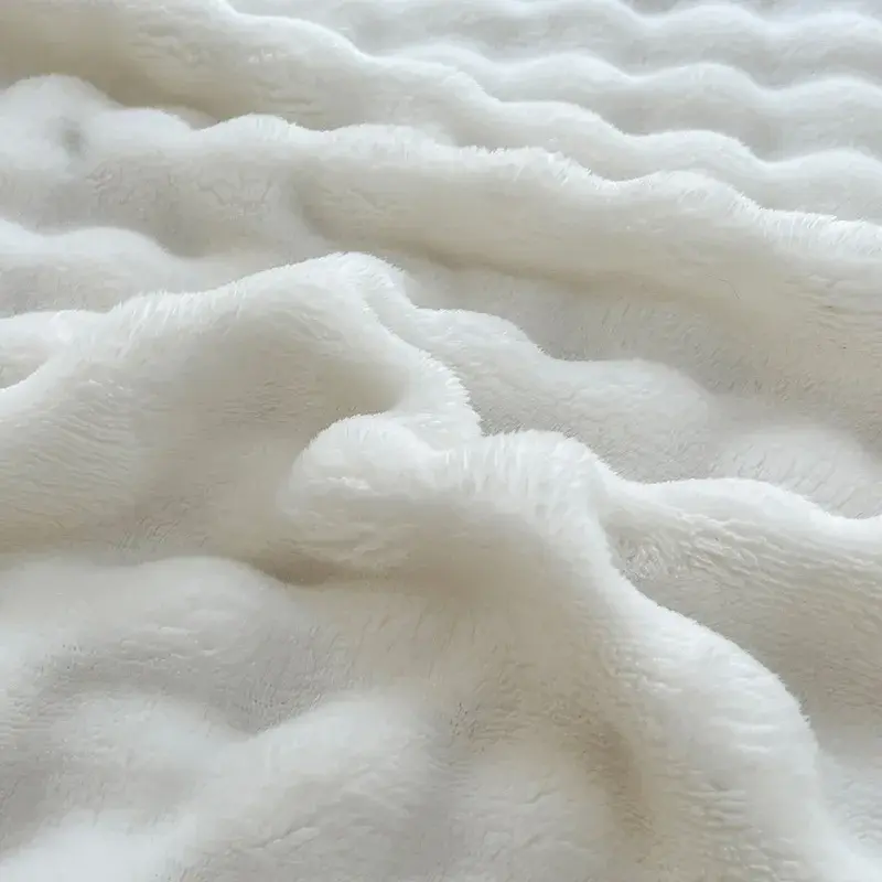 Solid Thickened Bubble Velvet Blanket Super Soft Cozy Flannel Sofa Cover Blanket Single Double Office Nap Air Conditioning Shawl