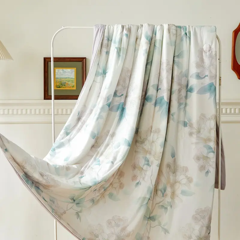 A-Class Knitted Cotton Print Summer Quilt, Cool Feeling Silk Soft Blanket, Air-Conditioned Single Double Blanket Quilt ﻿