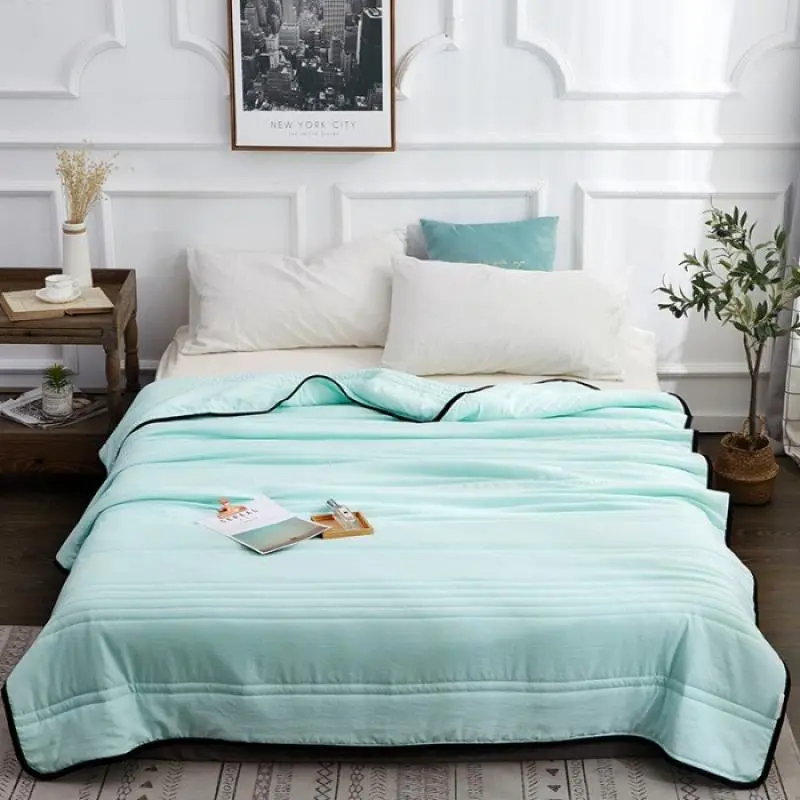Summer Cool Thin Quilt, Air Conditioning Blanket, Solid Color Cool Quilt Blanket for Single Double Bed Sofa