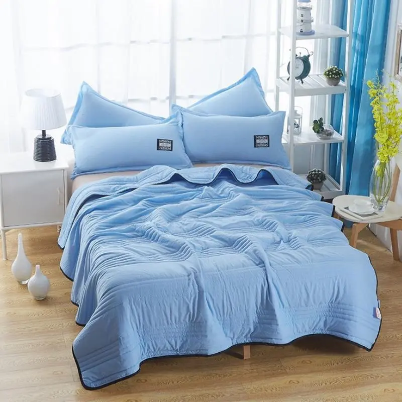 Summer Cool Thin Quilt, Air Conditioning Blanket, Solid Color Cool Quilt Blanket for Single Double Bed Sofa
