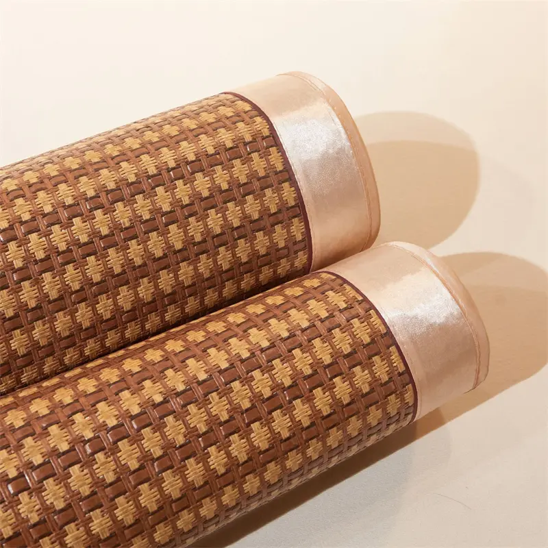 Summer Cool Down Plant Rattan Mat and Pillowcase Both Side Use Thicker Sleeping Cooling Mat Natural Rattan Ice Rayon Bed Pad