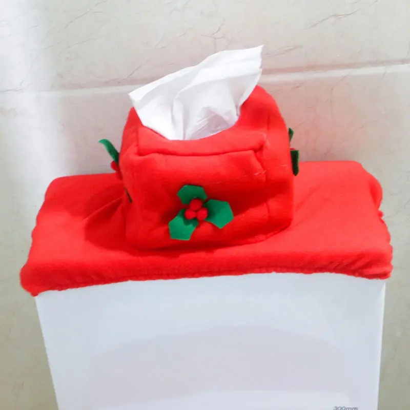 Bothroom Christmas Toilet Decoration Cover Santa Claus Christmas Snowman Toilet Decorative Three-piece Set Cute Bath Accessories