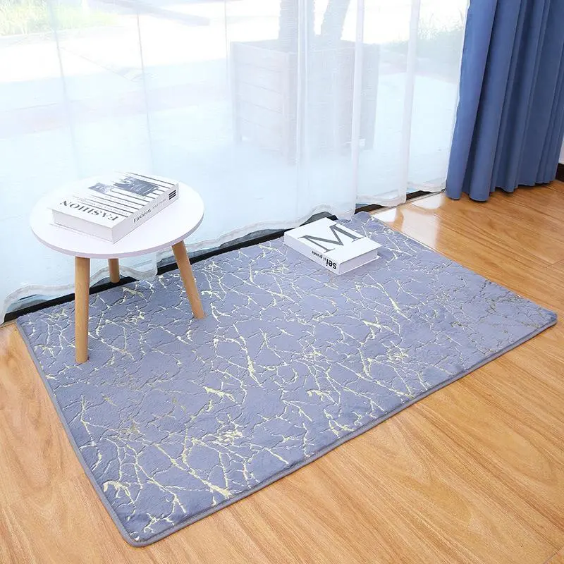 Bathroom Mat White Ultra Soft Non-Slip Quick Dry Machine Washable Marble Shower Rug Big Floor Carpet for Bathroom Bedroom