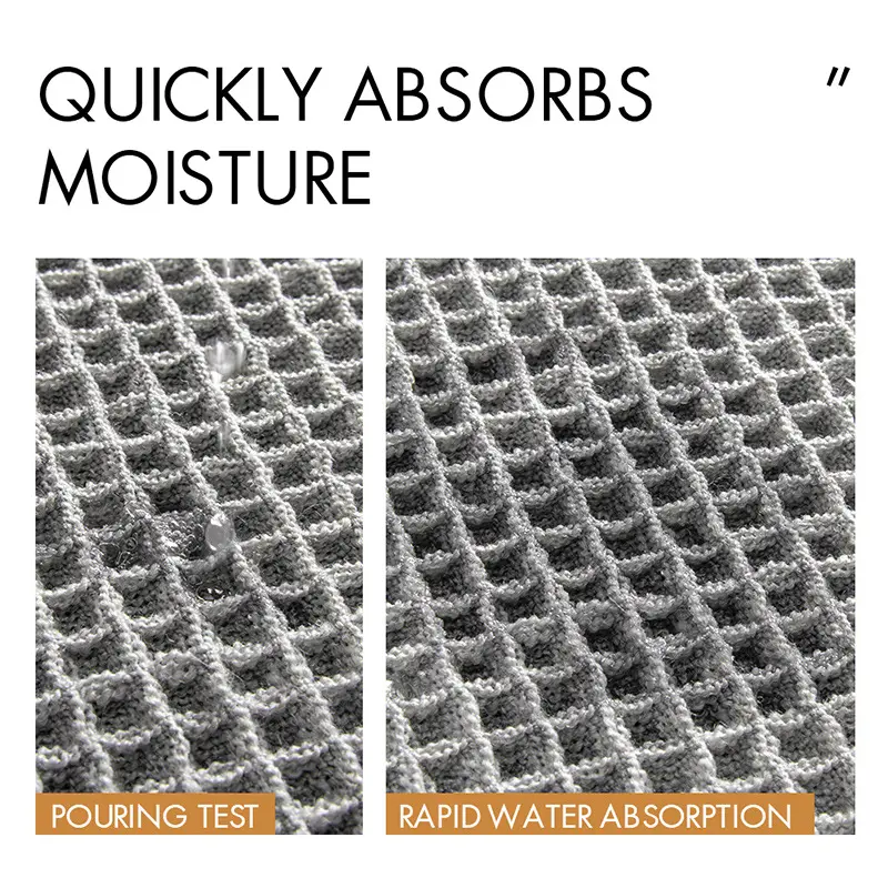 Microfiber Tassels Waffle Absorbent Bath Mat Soft Anti Slip Machine Washable Bathroom Door Mat Entrance Bedroom Solid Color Rug
