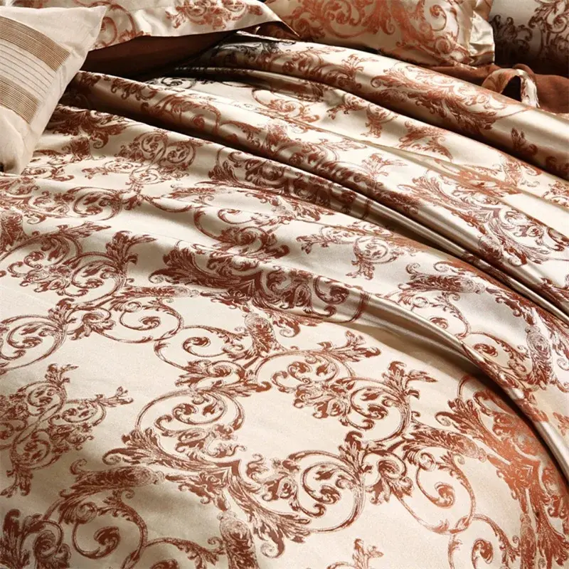 Europe and America Jacquard Luxury Bedding Set Satin Modern Luxury Bedding Sets High End rayon Wedding Duvet Cover Set Queen