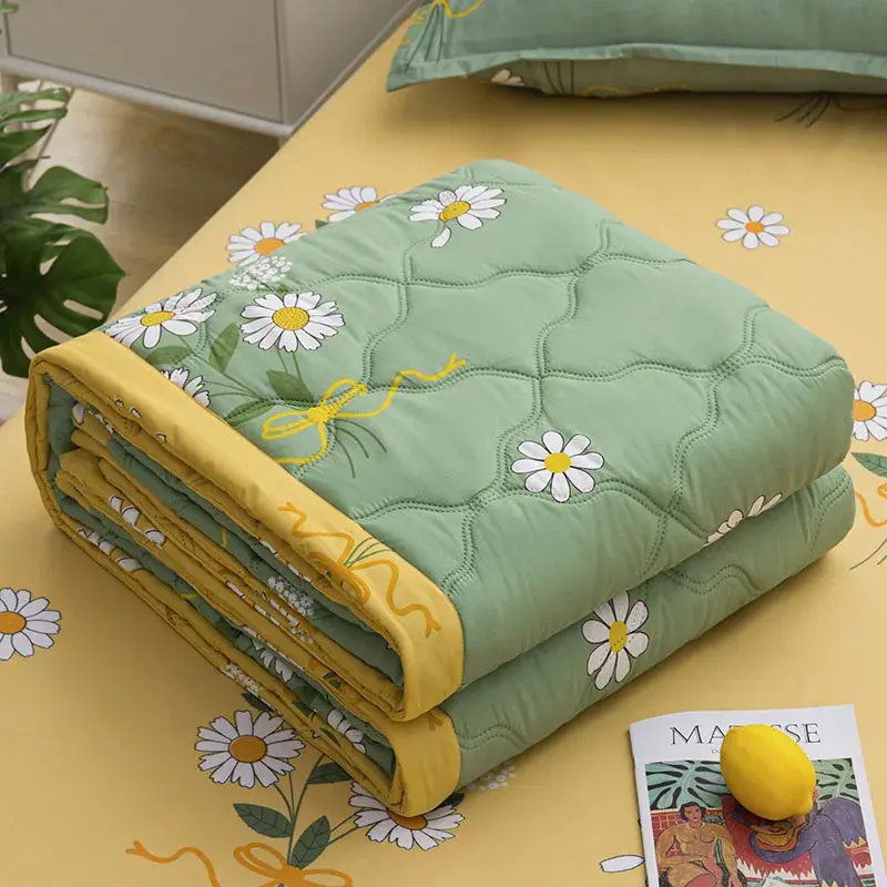 Quilting Spring Summer Quilt Soft Breathable Mechanical Wash Quilted Comforter Single Double Bed Quilts Children Adults Blanket