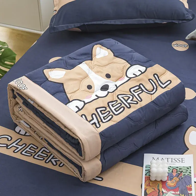 Quilting Spring Summer Quilt Soft Breathable Mechanical Wash Quilted Comforter Single Double Bed Quilts Children Adults Blanket