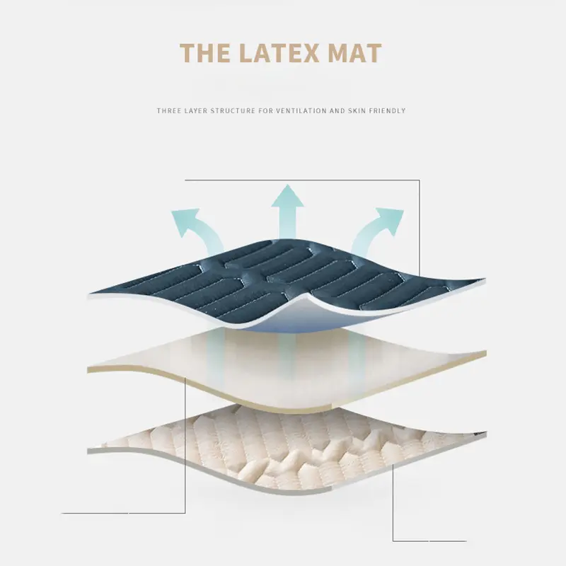 Modern Natural Thai Latex Bed Mat for Summer Cool Feel Rayon Summer Mats Thicker Foldable Cooling Mat Queen Washable Bed Pad