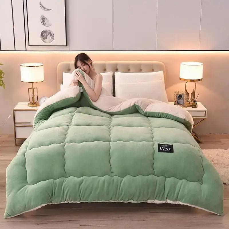 New Milk Cashmere Lamb Wool Winter Quilt Comforters Spring and Autumn Quilt 1Pc 150/180/200/220cm Soft and Warm