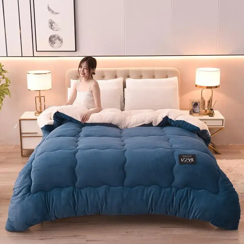 New Milk Cashmere Lamb Wool Winter Quilt Comforters Spring and Autumn Quilt 1Pc 150/180/200/220cm Soft and Warm