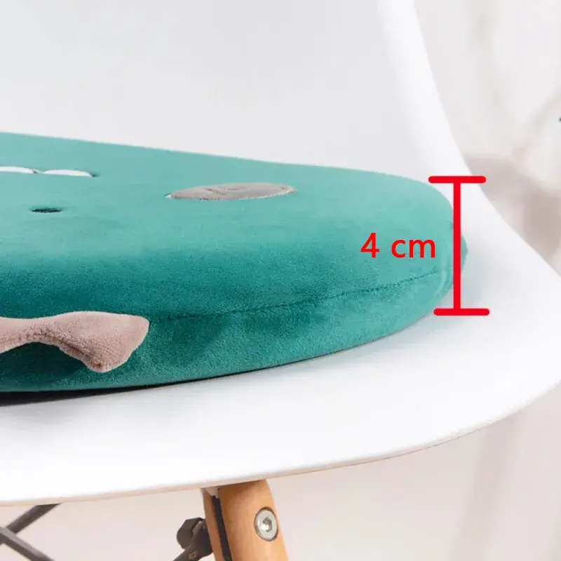 Cartoon Rebound Memory Foam Office Chair Cushion Lovely Animal Round Stretch Velvet Seat Cushion Removable and Washable Butt Pad