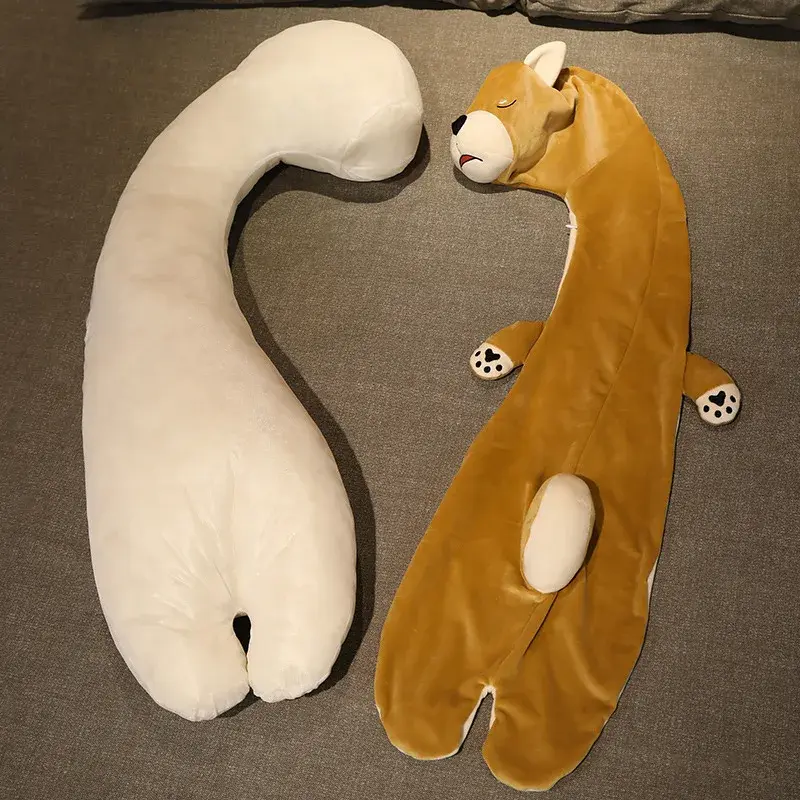 Soft Fluffy Lovely Throw Pillows for Girl  Cartoon Animal Side Sleeping Body Pillow Sleep Clamping Leg Pillow Birthday Present