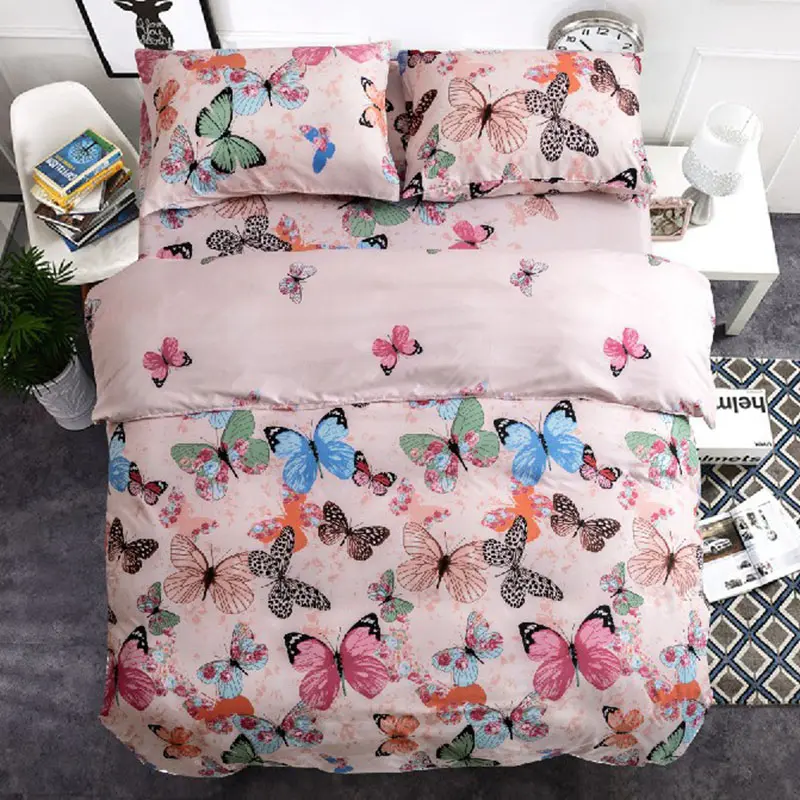 Fashion Pattern Printed Duvet Cover Sets Skin Friendly Cozy Quilt Cover and 2 Pillowcases Twin Full Queen King Size Bedding Set