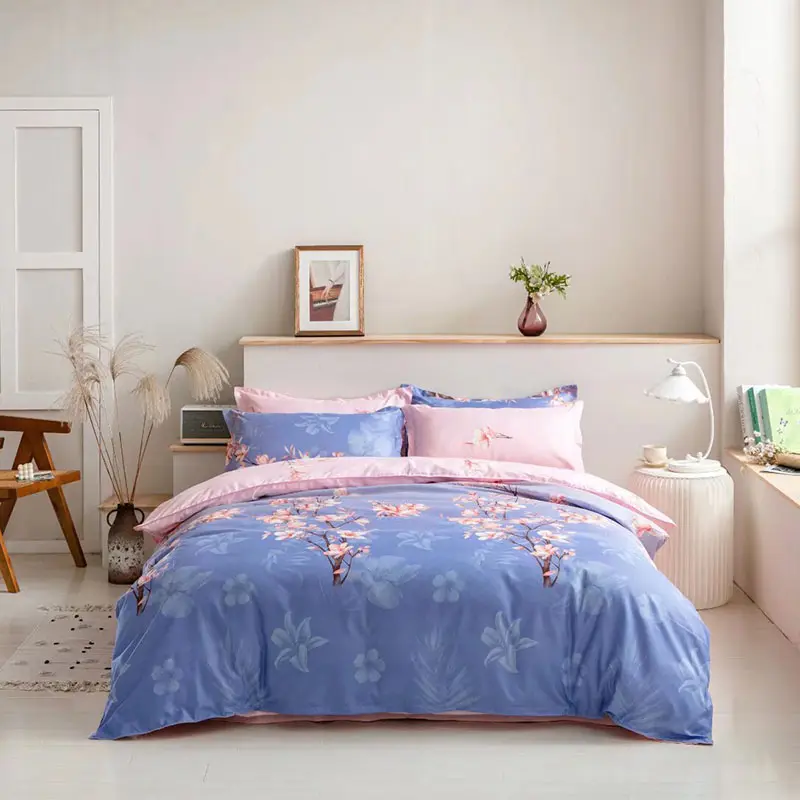 Fashion Pattern Printed Duvet Cover Sets Skin Friendly Cozy Quilt Cover and 2 Pillowcases Twin Full Queen King Size Bedding Set