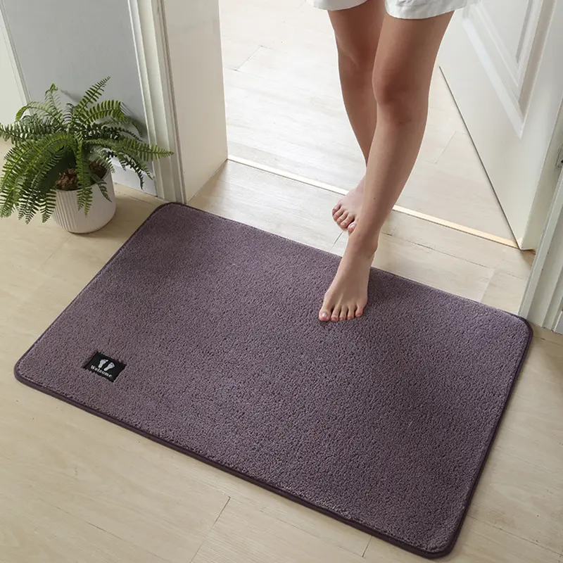 Super Non-slip Carpets Super Absorbent Bathroom Mat Solid Color and Ultra Soft for Bathroom Bedroom Quick Drying Washable Rugs