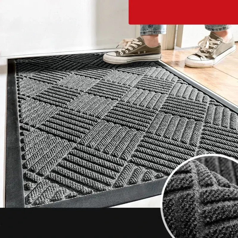Rubber Outdoor Mat Easy To Clean Dirt Resistant Doormat Shoe Scraper for Inside Outdoor Doormat Household Commercial Floor Mats