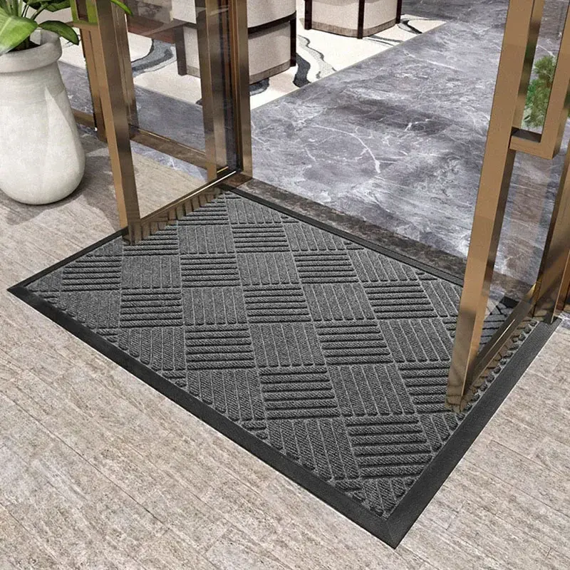 Rubber Outdoor Mat Easy To Clean Dirt Resistant Doormat Shoe Scraper for Inside Outdoor Doormat Household Commercial Floor Mats