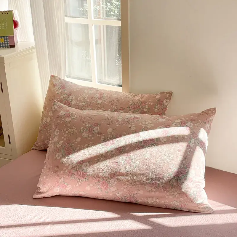 New Pattern Printed Double Layer Yarn Bedspread 4 Piece Set Breathable Comfortable Bedding Sets King/queen Bed Sheet for Adults