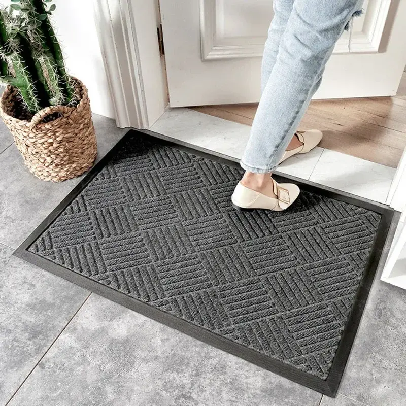 Rubber Outdoor Mat Easy To Clean Dirt Resistant Doormat Shoe Scraper for Inside Outdoor Doormat Household Commercial Floor Mats