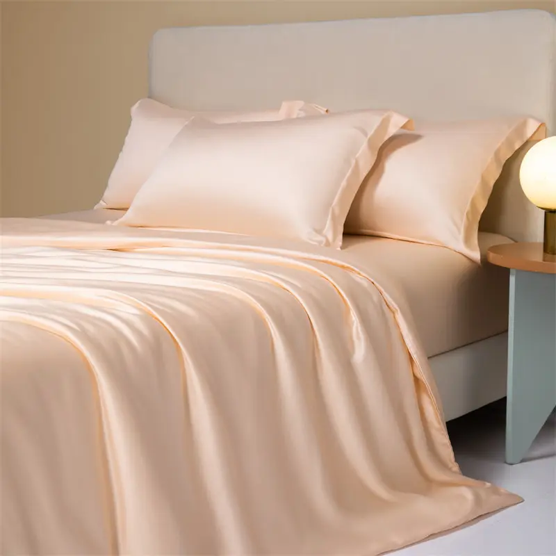 Luxury 100% Tencel Solid Color Bedding Sets Silky Cooling Ultra Soft Quilt Cover Set for Summer Full Single Double Bedclothes