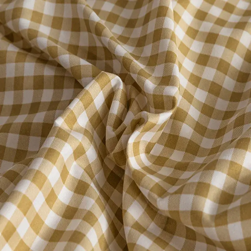 Japanese Grid Printed Washed Cotton Quilt Cover Set Skin Friendly Breathable Bedding for All Seasons Queen King Bed Flat Sheet