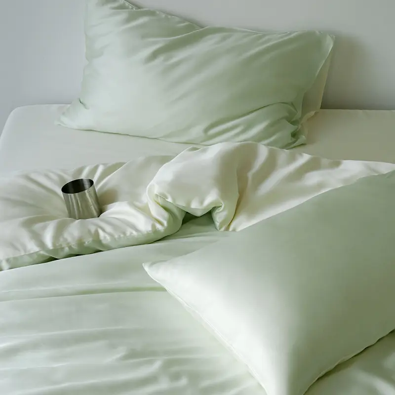 Summer New 60 Pure Silk Bedding Sets A-Class Super Soft Solid Color Bed Linens Smooth Skin-Friendly Cooling Comforter Sets