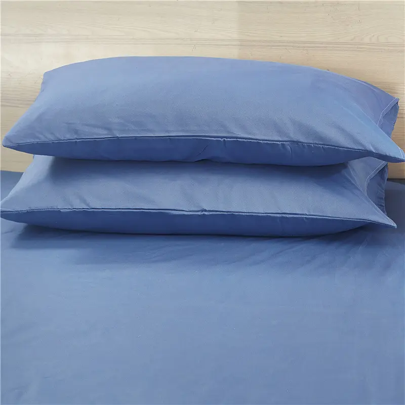 Simple Solid Color Fitted Bed Sheet Queen Home Bed Linen with Elastic Band King Size Soft Comfortable Sheets Durable Bed Cover