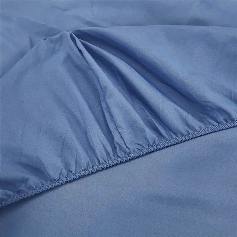 Simple Solid Color Fitted Bed Sheet Queen Home Bed Linen with Elastic Band King Size Soft Comfortable Sheets Durable Bed Cover