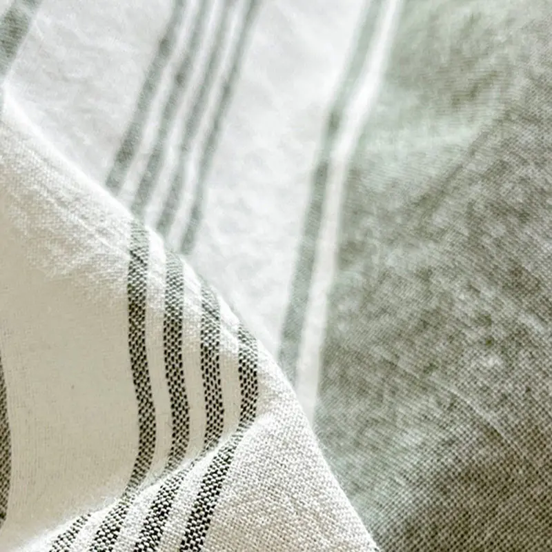 Class A 100% Cotton Striped Bedding Sets Yarn Dyed Washed Cotton Breathable Duvet Cover Kit Single Bedclothes for All Seasons