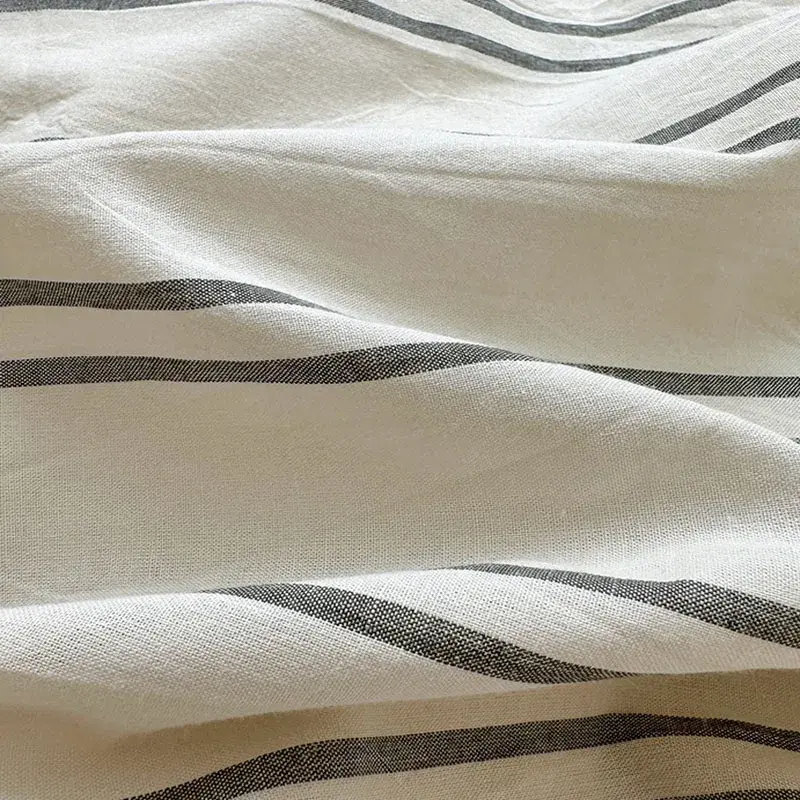 Nordic Style Striped Cotton Bed 4Pcs Breathable Skin-Friendly Fitted Sheet Set Bedclothes Student Dormitory Three Piece Sets