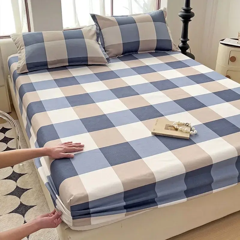 Japanese Style Single Piece Thickening Fitted Sheet Skin-Friendly Comfortable Mattress Protection Cover Queen/king Bed Topper