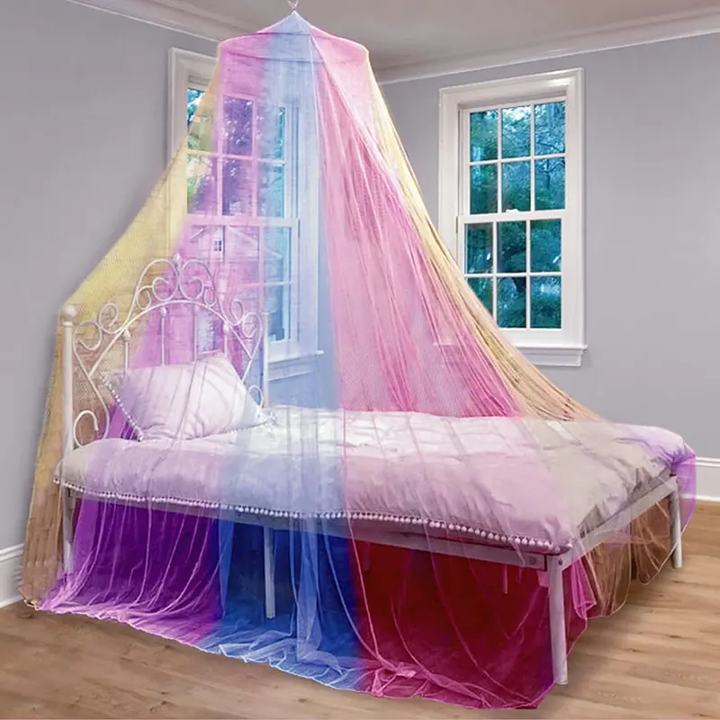 Breathable Gentle High-Quality Mesh Mosquito Net Suspended Ceiling Bed Curtain with Luminous Stars Single Door Bed Decoration