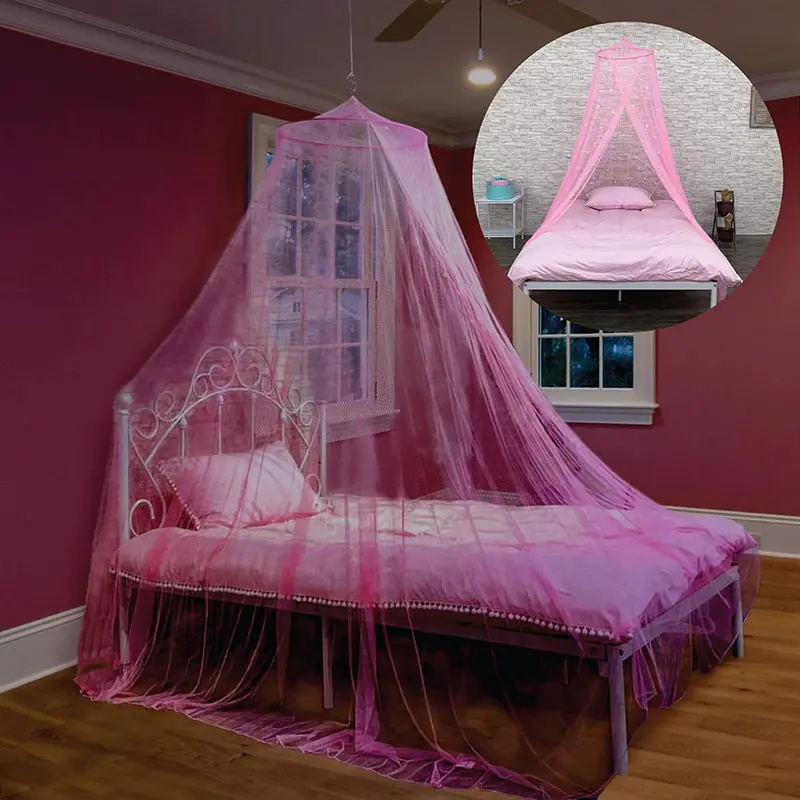 Breathable Gentle High-Quality Mesh Mosquito Net Suspended Ceiling Bed Curtain with Luminous Stars Single Door Bed Decoration