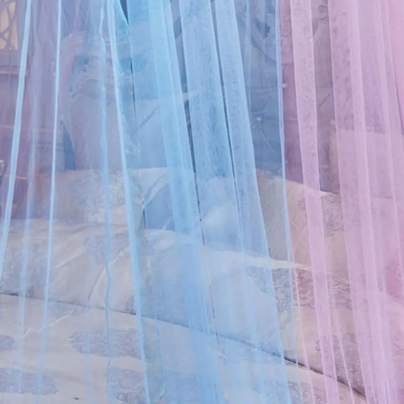 1.5M Color Blocked Ceiling Mosquito Net with Lace Rotating Strap Decoration Hanging Decor Encrypt Mesh Insect Proof Bed Curtain