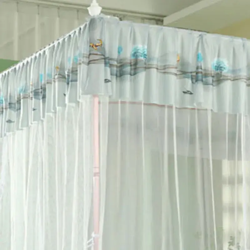 Simple Large Space Square Mosquito Net Encrypt Mesh Insect Proof Bed Curtain with Bracket Household Dust-Proof Bed Nets