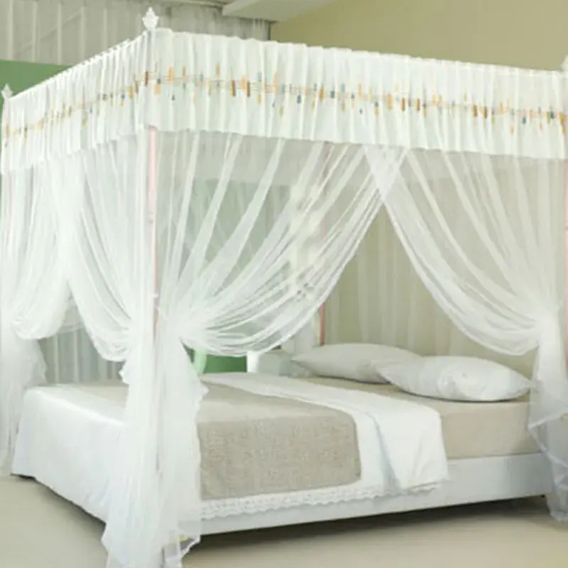 Simple Large Space Square Mosquito Net Encrypt Mesh Insect Proof Bed Curtain with Bracket Household Dust-Proof Bed Nets