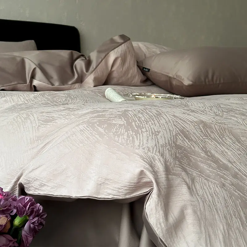 High Quality Long Staple Cotton Jacquard Bedding Sets High End Brushed Duvet Set for Autumn Winter Single Bedclothes for Home