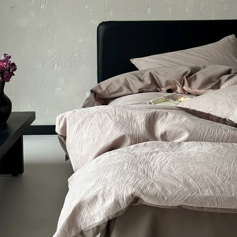 High Quality Long Staple Cotton Jacquard Bedding Sets High End Brushed Duvet Set for Autumn Winter Single Bedclothes for Home