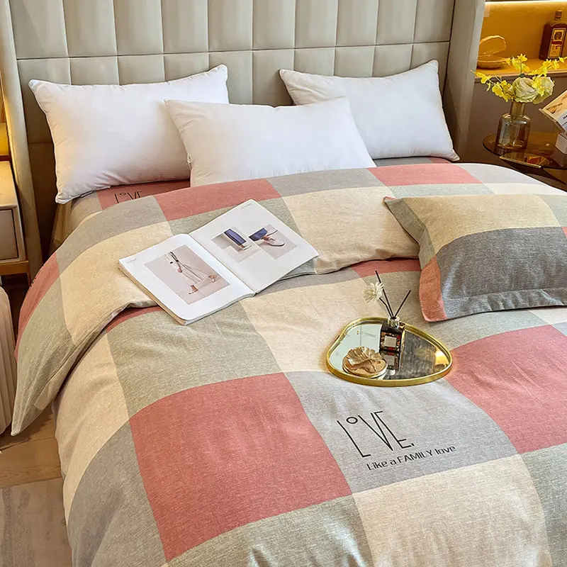 Nordic Style Pure Cotton Single Duvet Cover Thick Brushed Quilt Cover for Autumn Winter Skin Friendly Ultra Soft Home Textile