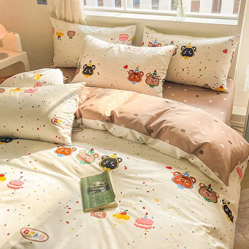 1Pcs 100% Cotton Printed Duvet Cover Cartoon Pattern Skin Friendly Breathable Comforter Cover Bedclothes for Children Students